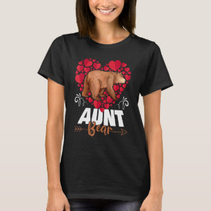 Cute Aunt Bear Heart Happy Mother's Day Women Fam T-Shirt