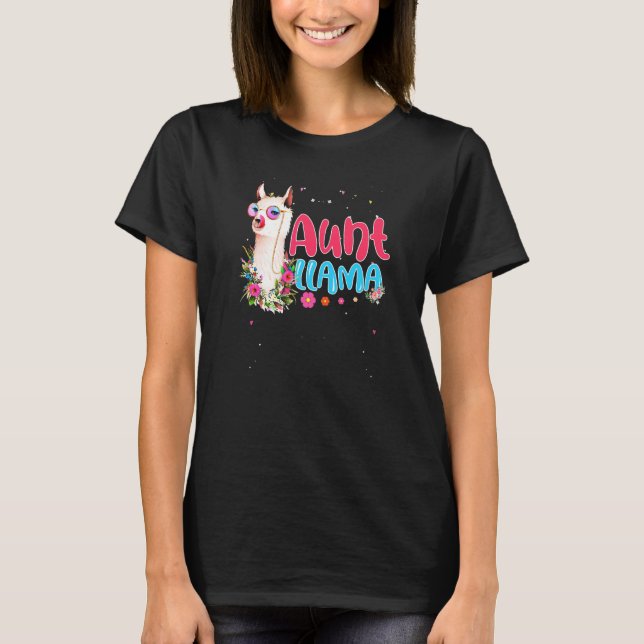 Cute Aunt Llama  Mother's Day  Women Birthday T-Shirt (Front)
