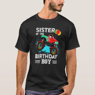 Cute Aunt Of A Monster Truck Birthday Boy Party T-Shirt