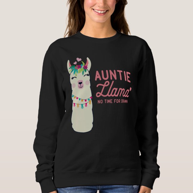 Cute Auntie Llama Funny Alpacas Llamas Lover Gift  Sweatshirt (Front)