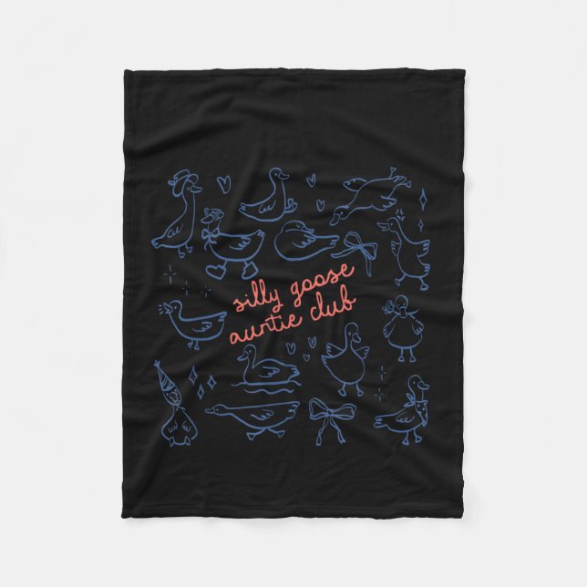 Cute Auntie Silly Goose Auntie For Aunt Pregnancy  Fleece Blanket (Front)