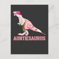 Cute Auntiesaurus Aunt Dino with Floral Flowes