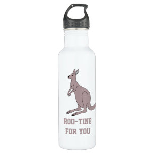 Cute Aussie Funny Kangaroo Pun Roo-ting For You 710 Ml Water Bottle