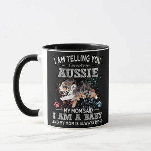 Cute Aussie Mum Puppy Australian Shepherd Dog Mug