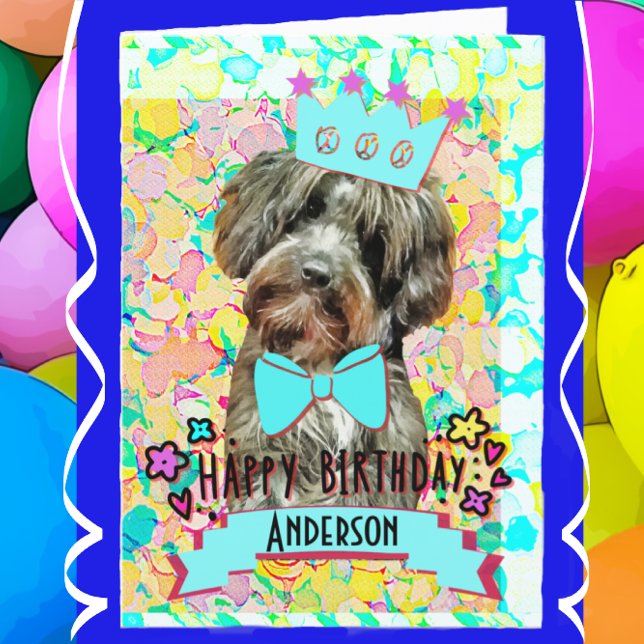 Cute Aussie Poodle Dog Happy Birthday Card (Creator Uploaded)