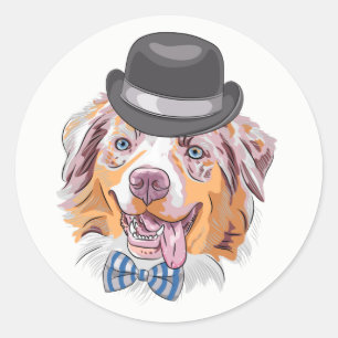 Cute Aussie Puppy Dog Lover Australian Shepherd Classic Round Sticker