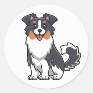 Cute Aussie Puppy Dog Lover Australian Shepherd  Classic Round Sticker