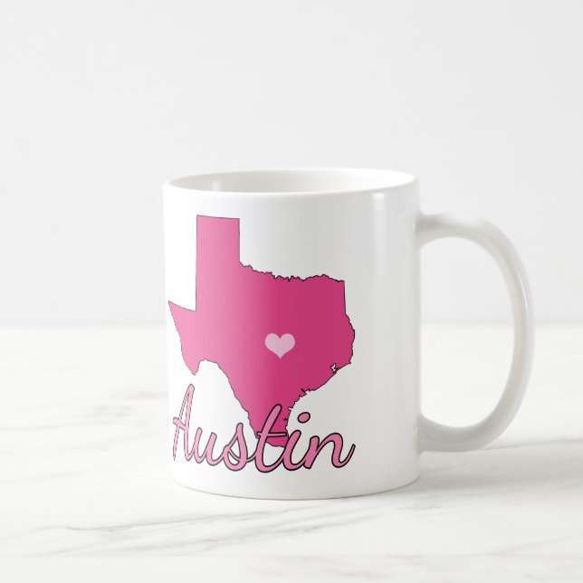 Cute Austin Texas Girl Pink Coffee Mug (Right)