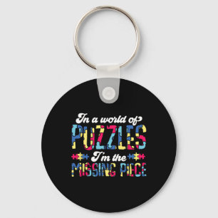 Cute Austism Awareness Present Groovy Puzzle Missi Key Ring