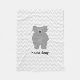 Cute Australia Baby Koala Bear Add Your Name Fleece Blanket