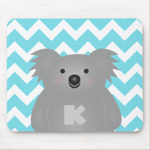 Cute Australia Baby Koala Bear Monogram Mouse Pad
