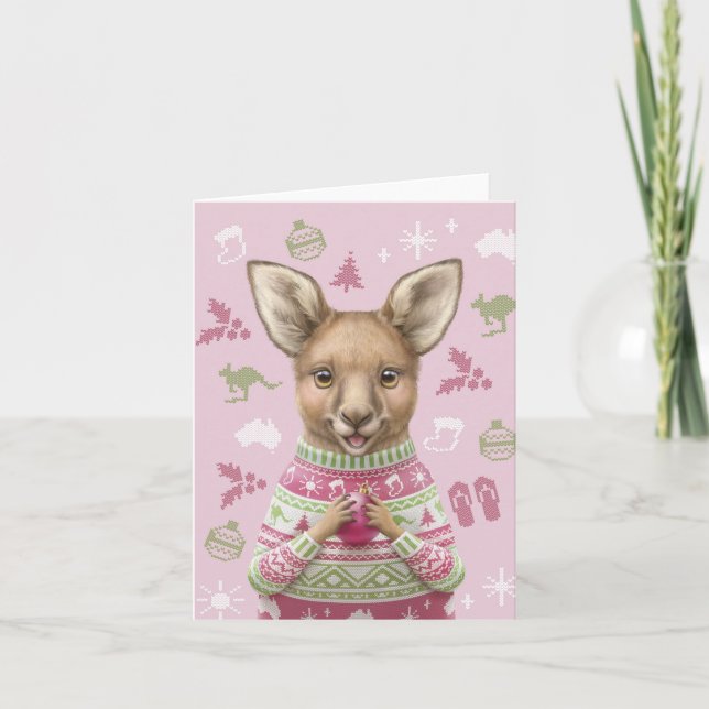Cute Australian Animal Christmas Card (Front)