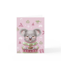 Cute Australian Animal Christmas Card - Koala