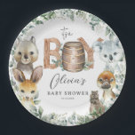 Cute Australian Animals Greenery Boy Baby Shower  Paper Plate<br><div class="desc">Personalise these coordinating Australian Animals Baby Shower paper plates easily and quickly. Simply click the customise it further button to edit the texts,  change fonts and fonts colours. Featuring watercolor Aussie animals and elegant green foliage. Matching items available in store. (c) Somerset Fine Paperie</div>