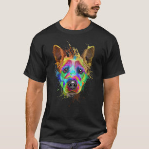 Cute Australian Cattle Dog Heeler Colourful Pop St T-Shirt