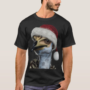 Cute Australian Emu Wearing A Festive Holiday Hat T-Shirt