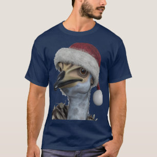 Cute Australian Emu Wearing A Festive Holiday Hat T-Shirt