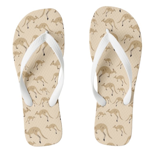 Cute Australian Kangaroo Pattern  Thongs (Footbed)