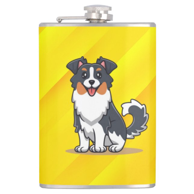 Cute Australian Shepherd-23144 Hip Flask (Front)
