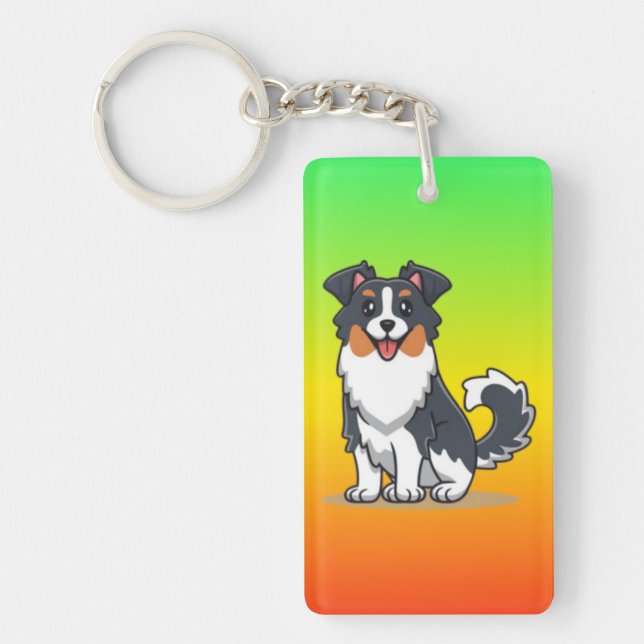Cute Australian Shepherd-23144 Key Ring (Front)