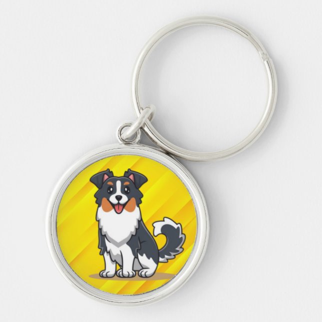 Cute Australian Shepherd-23144 Key Ring (Front)