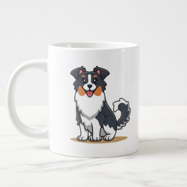 Cute Australian Shepherd-23144 Large Coffee Mug (Left)