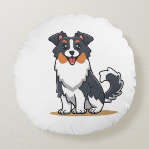 Cute Australian Shepherd-23144 Round Cushion