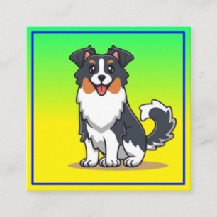 Cute Australian Shepherd-23144 Square Business Card