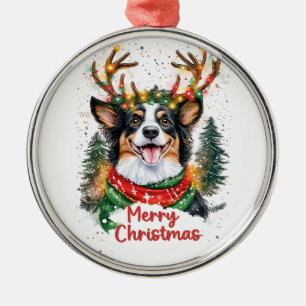 Cute Australian Shepherd Dog Metal Ornament