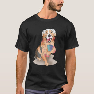 Cute Australian Shepherd Dog Owner Coffee Animal T-Shirt