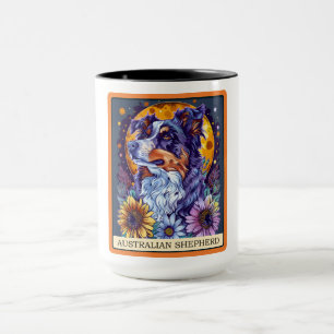 Cute Australian Shepherd Dog Tarot Card Mug