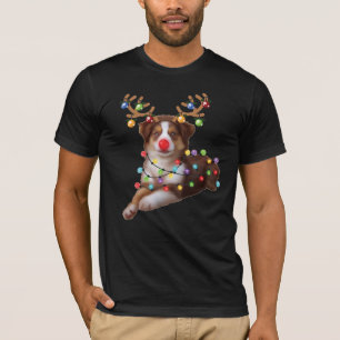 Cute Australian Shepherd Dog Xmas Holiday Gift T-Shirt