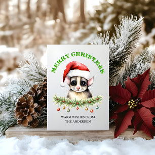 Cute Australian Sugar Glider Family Christmas Holiday Card