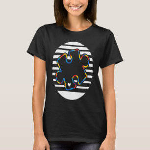 Cute Autism Awareness Day Puzzles 70s T-Shirt