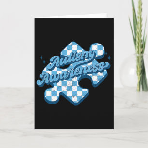 Cute Autism Awareness Puzzle Autism Mum Dad Girl B Card