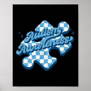 Cute Autism Awareness Puzzle Autism Mum Dad Girl B Poster