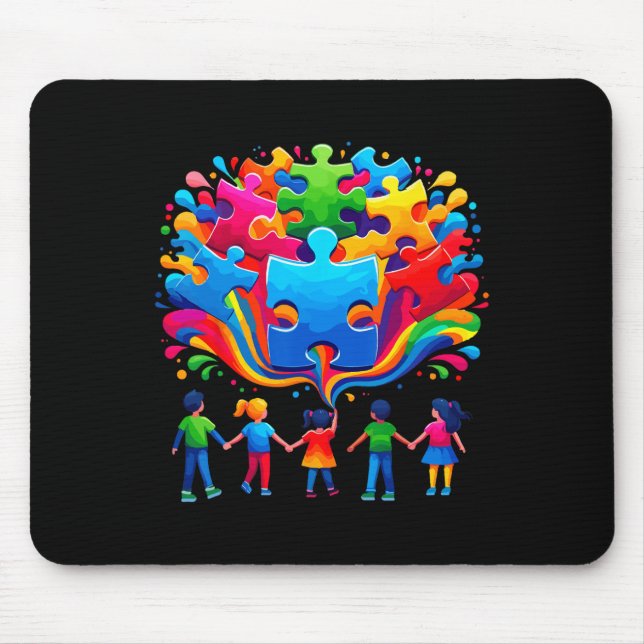 Cute Autism Awareness Puzzle  Mouse Pad (Front)