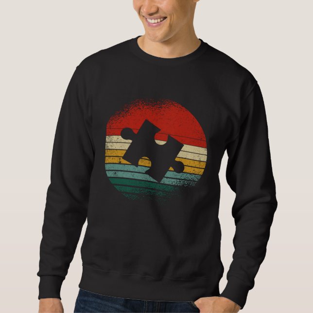 Cute Autism Awareness Retro Teacher Mom Dad 70s 80 Sweatshirt (Front)