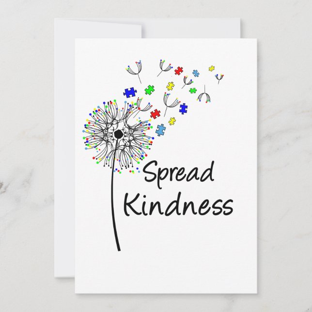 Cute Autism Awareness Spread Kindness Thank You Card (Front)