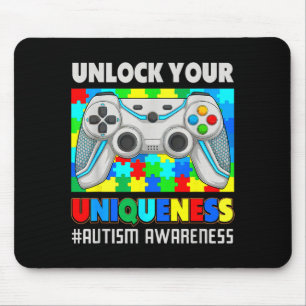 Cute autism awareness video game puzzle gamer kids mouse pad