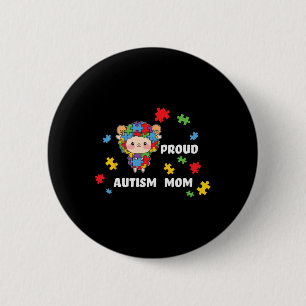 Cute Autism Awareness Women - Proud Autism Mum Lam 6 Cm Round Badge
