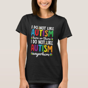 Cute Autism Colourful Ribbon Puzzle Quote Support T-Shirt