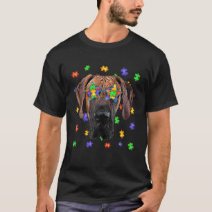 Cute Autism Dane Dog Puzzle Sunglasses Pet Owner T-Shirt