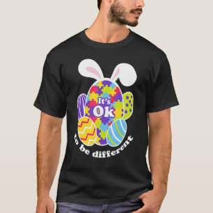 Cute Autism Easter Bunny Egg Puzzle T-Shirt