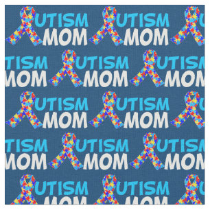 Cute Autism Mum Blue Fabric