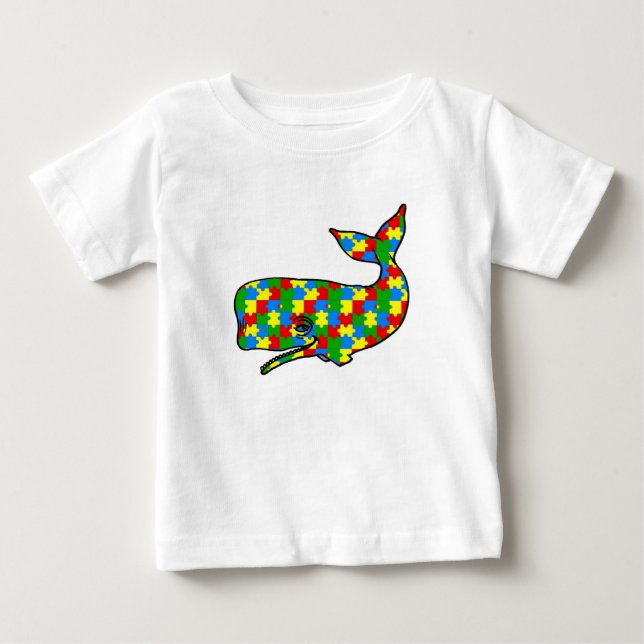 Cute Autism Puzzle Whate Tees (Front)