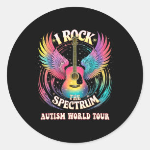 Cute Autism World Tour I Rock The Spectrum Teacher Classic Round Sticker