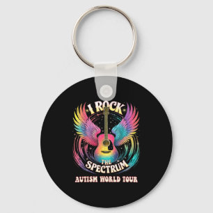 Cute Autism World Tour I Rock The Spectrum Teacher Key Ring