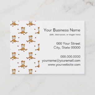 Cute Autumn Babies in Falling Leaves Pattern Business Card