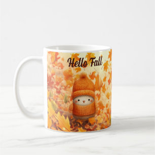 Cute Autumn Bird Dressed for Fall Coffee Mug
